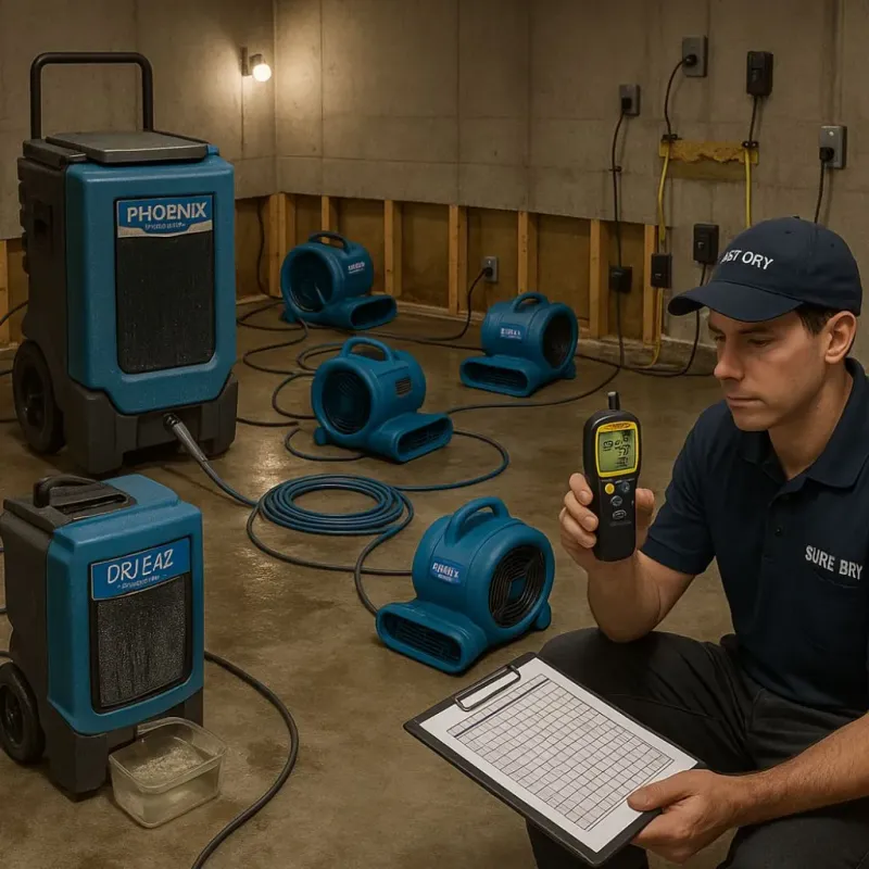 Structural Drying and Dehumidification process in Loogootee, IN